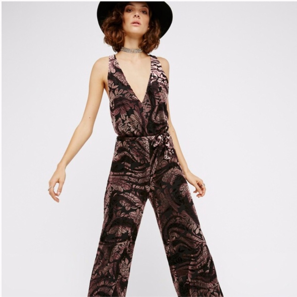 Free People velvet jumpsuit